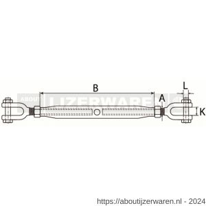 Dulimex DX 1478-20G spanschroef DIN 1478 20 mm gaffel-gaffel verzinkt - W30201080 - afbeelding 2