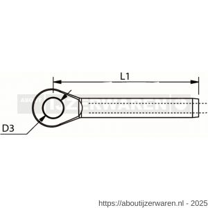 Dulimex DX 2400-03I oogterminal 3 mm RVS AISI 316 - W30200899 - afbeelding 2