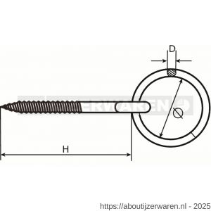 Dulimex DX RBH.4206-ZB aanlegring houtdraad 6x50 mm RVS 316 1 stuk op kaart - W30203324 - afbeelding 2