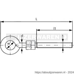 Dulimex DX 379-180 veiligheidsschommelhaak met metrisch draad M12x180 mm verzinkt - W30203702 - afbeelding 2