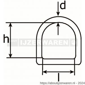 Dulimex DX 362-064E D-ring gelast 6x40x30 mm verzinkt - W30200615 - afbeelding 2