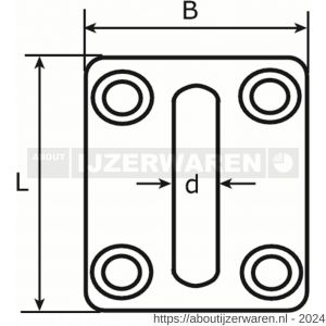 Dulimex DX 597-4040E muurplaat 40x40 mm verzinkt - W30200780 - afbeelding 2