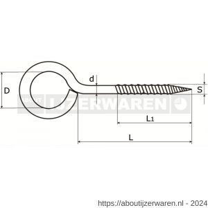 Dulimex DX 391-2010I schroefoog houtdraad 3.45x20x10 mm RVS AISI 304 - W30200751 - afbeelding 2