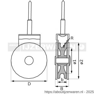 Dulimex DX 955-15E schroefkatrol enkel polyamide wiel 15 mm elektrolytisch verzinkt per stuk gelabeld - W30204751 - afbeelding 2
