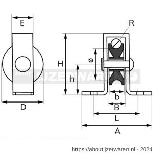 Dulimex DX 961-40E staande katrol enkel open behuizing polyamide wiel 40 mm elektrolystisch verzinkt per stuk gelabeld - W30204768 - afbeelding 2