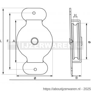 Dulimex DX 963-50E zijkatrol polyamide wiel 50 mm elektrolytisch verzinkt per stuk gelabeld - W30204772 - afbeelding 2