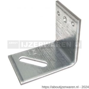 GB 0756795 hoekanker zwaar diagonaal slobgat type 62 90x100 mm 70x6 mm sendzimir verzinkt 50x13 mm diagonaal - W18001214 - afbeelding 1