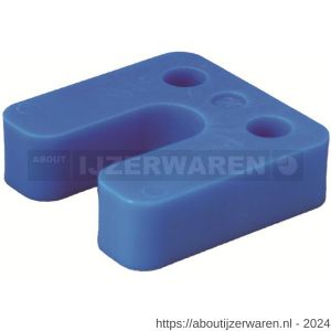 GB 34761 drukplaat met sleuf blauw 20 mm 70x70 mm kunststof in zakverpakking - W18000854 - afbeelding 1