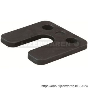 GB 34845 hogedrukplaat met sleuf 5 mm 70x70 mm zwart ABS in zakverpakking - W18000869 - afbeelding 1