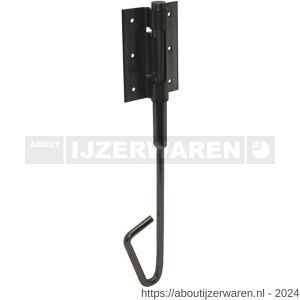 GB 74308 staartgrendel met geleidebeugel en plaat 800 mm 83x120 mm epoxy coating zwart - W18002515 - afbeelding 1