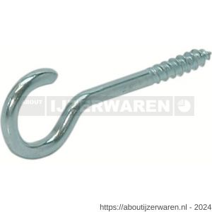 GB 80030178 schroefhaak met kleine haak houtdraad HT 4,6 60x14 mm diameter 4 mm elektrolytisch verzinkt - W18000222 - afbeelding 1