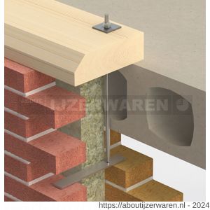 GB 06570 muurplaatanker met plaat excentrisch maximale spouw 125 mm M12 400 PL 225 mm DL > 120 mm verzinkt draad - W18000734 - afbeelding 2