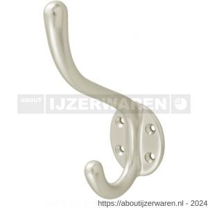 Hermeta 0010 garderobe hoed- en jashaak enkel nieuw zilver - W20100734 - afbeelding 1