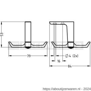 Hermeta 0201 jashaak draaibaar plafondbevestiging mat zwart - W20102033 - afbeelding 2