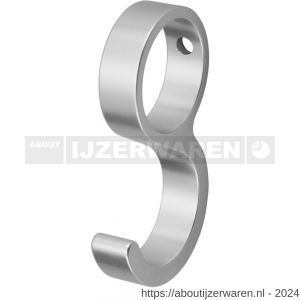 Hermeta 0591 schuifhaak voor ronde garderobebuis d=19 mm naturel EAN sticker - W20100396 - afbeelding 1