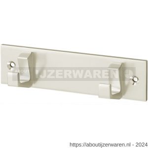 Hermeta 0652 handdoekrek 2 haaks nieuw zilver - W20100674 - afbeelding 1