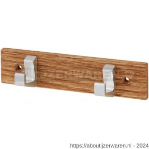 Hermeta 0652 handdoekrek 2-haaks hout-aluminium - W20100677 - afbeelding 1