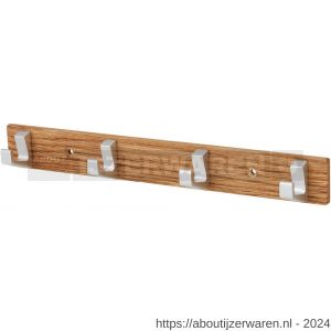 Hermeta 0654 handdoekrek 4 haaks hout-aluminium - W20100696 - afbeelding 1