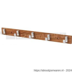 Hermeta 0655 handdoekrek 5 haaks hout-aluminium - W20100704 - afbeelding 1