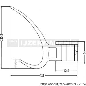 Hermeta 0811 draaibare garderobe kapstok 5x hoed- en jashaak naturel EAN sticker - W20100589 - afbeelding 2