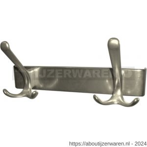 Hermeta 0822 garderobe kapstok 2x haak nummer 820 nieuw zilver EAN sticker - W20100593 - afbeelding 1