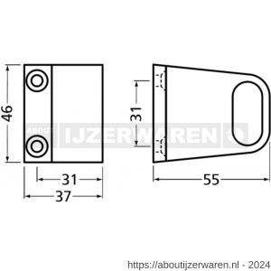 Hermeta 1030 garderobebuis steun eind Gardelux 1 type 1 nieuw zilver EAN sticker - W20102150 - afbeelding 2