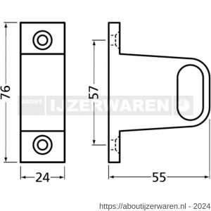 Hermeta 1040 garderobebuis steun eind Gardelux 1 type 2 naturel EAN sticker - W20100431 - afbeelding 2