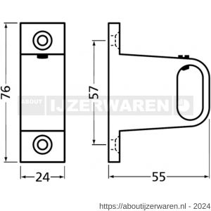 Hermeta 1042 garderobebuis steun midden Gardelux 1 type 2 mat zwart - W20101552 - afbeelding 2