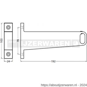 Hermeta 1070 garderobebuis steun eind links Gardelux 1 type 4 naturel - W20101861 - afbeelding 2