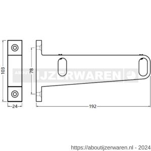 Hermeta 1080 garderobebuis steun eind links Gardelux 1 type 5 nieuw zilver - W20102168 - afbeelding 2