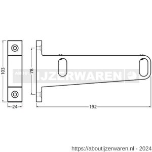 Hermeta 1081 garderobebuis steun eind rechts Gardelux 1 type 5 mat zwart EAN sticker - W20101567 - afbeelding 2