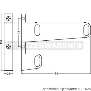 Hermeta 1090 garderobebuis steun eind links Gardelux 1 type 6 mat zwart EAN sticker - W20101571 - afbeelding 2