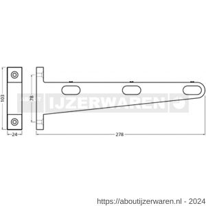 Hermeta 1130 garderobebuis steun eind links Gardelux 1 type 9 en 10 mat zwart EAN sticker - W20101589 - afbeelding 2