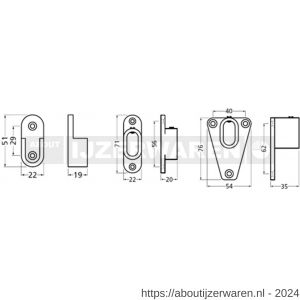 Hermeta 1170 garderobebuis steun in de dag Gardelux 1 zwart EAN sticker - W20101612 - afbeelding 2