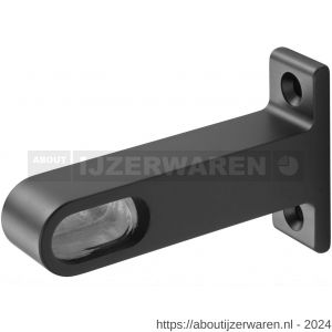 Hermeta 1190 garderobebuis plafondbevestiging steun eind Gardelux 1 mat zwart EAN sticker - W20102207 - afbeelding 1