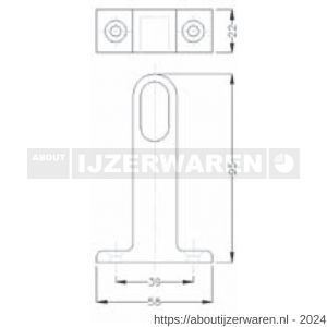 Hermeta 1190 garderobebuis plafondbevestiging steun eind Gardelux 1 mat naturel - W20100518 - afbeelding 2