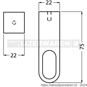 Hermeta 1194 garderobebuis plafondbevestiging steun eind Gardelux 1 type 1 nieuw zilver - W20102211 - afbeelding 2