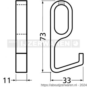 Hermeta 1201 garderobebuis jashaak enkel Gardelux 1 zwart - W20101475 - afbeelding 2