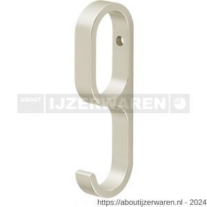 Hermeta 1205 garderobebuis schuifhaak 8 mm breed nieuw zilver - W20100404 - afbeelding 1