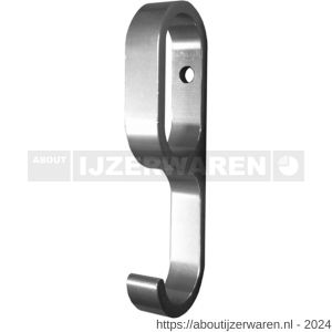 Hermeta 1205 garderobebuis schuifhaak 8 mm breed mat zwart EAN sticker - W20101624 - afbeelding 1