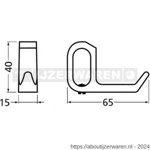 Hermeta 1221 garderobebuis jashaak enkel Gardelux 1 zwart EAN sticker - W20101628 - afbeelding 1