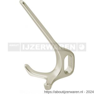 Hermeta 1230 garderboebuis hoed- en jashaak dubbel Gardelux 1 nieuw zilver - W20102140 - afbeelding 1