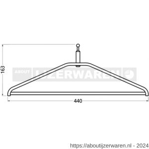 Hermeta 1261 garderobe kledinghanger kogel Gardelux 1 voor garderobebuis 1011 naturel EAN sticker - W20100631 - afbeelding 2