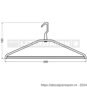 Hermeta 1262 garderobe kledinghanger Gardelux 1 zelfrichtend mat zwart - W20101634 - afbeelding 1