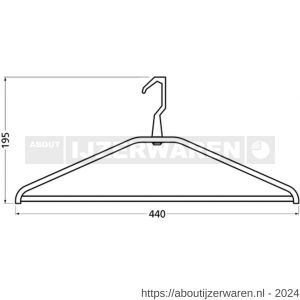 Hermeta 1265 garderobe kledinghanger Gardelux 1 draaibaar nieuw zilver EAN sticker - W20102239 - afbeelding 2