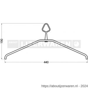 Hermeta 1266 garderobe kledinghanger Gardelux 1 niet uitneembaar nieuw nieuw zilver - W20102240 - afbeelding 2