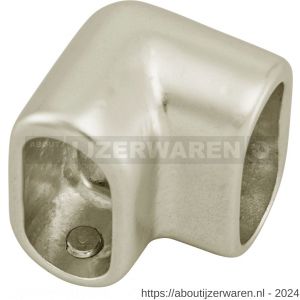 Hermeta 1270 garderobebuis hoekstuk verticaal Gardelux 1 buis 1010 nieuw zilver - W20102110 - afbeelding 1