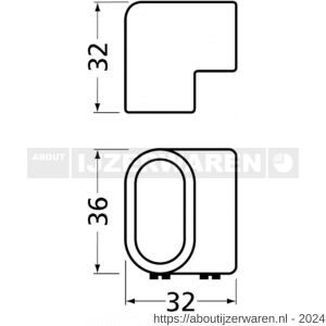 Hermeta 1270 garderobebuis hoekstuk vertikaal Gardelux 1 buis 1010 zwart - W20101637 - afbeelding 1