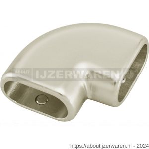 Hermeta 1275 garderobebuis hoekstuk horizontaal Gardelux 1 buis 1010 nieuw zilver - W20102112 - afbeelding 1