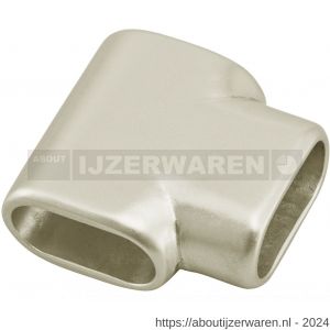 Hermeta 1280 garderobebuis T-stuk horizontaal Gardelux 1 buis 1010 nieuw zilver EAN sticker - W20102115 - afbeelding 1